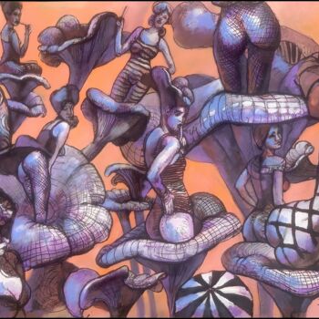 绘画 标题为“Saison des girolles…” 由Dags, 原创艺术品, 丙烯