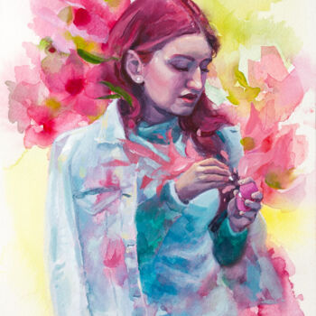 「"Music" - Original…」というタイトルの絵画 Anna Ivanovaによって, オリジナルのアートワーク, 水彩画