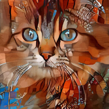 Arte digitale intitolato "Shona 2022, cat" da L.Roche, Opera d'arte originale, Lavoro digitale 2D