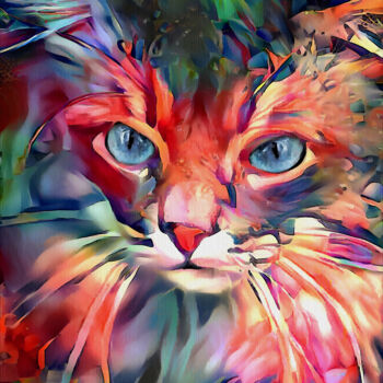 Digital Arts με τίτλο "Rosalinda, cat" από L.Roche, Αυθεντικά έργα τέχνης, 2D ψηφιακή εργασία