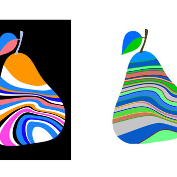Digital Arts titled "Bonnes poires" by Jean Paul Pierozzi, Original Artwork, Digital Painting