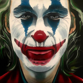 Painting titled "Le Joker" by Hugues Rubio, Original Artwork, Oil