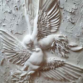 Sculpture titled "Loyalty" by Nastassia Karpenkova, Original Artwork, Plaster