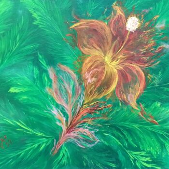 Pittura intitolato "Цвіт папороті" da Natalia Rudenko, Opera d'arte originale, Olio Montato su Altro pannello rigido