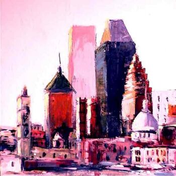Peinture intitulée "Mtl -Port" par M'Hamed Saci, Œuvre d'art originale