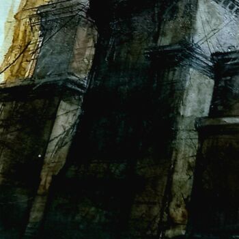 Painting titled "VUE ÉTROITE I." by Claude Duvauchelle, Original Artwork, Acrylic