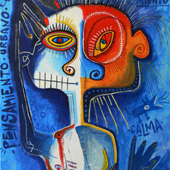 绘画 标题为“Pensamiento urbano” 由David García Rincón, 原创艺术品, 丙烯 安装在木质担架架上