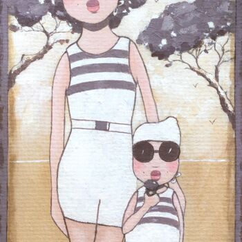 绘画 标题为“Nelly - 1191” 由Noëlle Lassailly, 原创艺术品, 丙烯 安装在木质担架架上