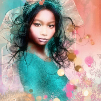 Digital Arts titled "Mädchen im Frühling…" by Garrulus Glandarius, Original Artwork, Digital Painting