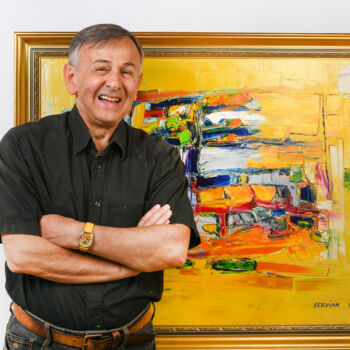 Malarstwo zatytułowany „l artiste createur…” autorstwa Frederic Servian, Oryginalna praca, Olej