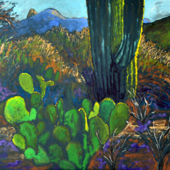 Painting titled "Sunrise West of Tuc…" by Eric Matranga, Original Artwork, Oil