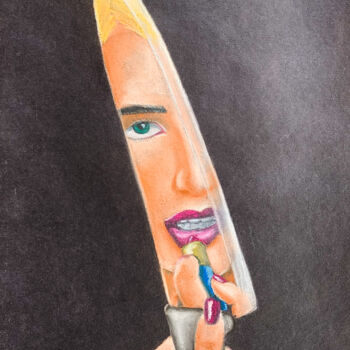 Рисунок под названием "Medea - drawing on…" - Elena Polak, Подлинное произведение искусства, Пастель