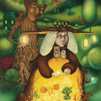 Digital Arts titled "Волшебный лес" by Elena Sherova, Original Artwork, Digital Painting