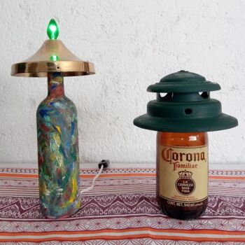 绘画 标题为“Calavera Bottle Art…” 由Calavera Estudio Dgo Mx, 原创艺术品, 丙烯