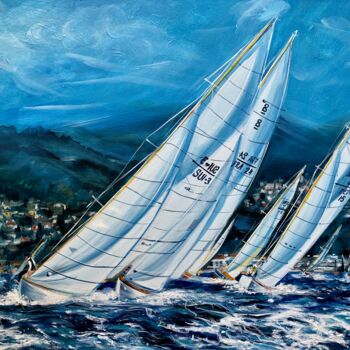 绘画 标题为“«Sailing»” 由Olga Chernova, 原创艺术品, 油 安装在其他刚性面板上