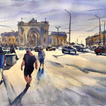 Peinture intitulée "Keleti Palyaudvar,…" par Ibolya Taligas, Œuvre d'art originale, Aquarelle