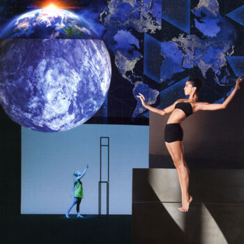 Collages titled "Planète bleue - l'a…" by Dominique Loukidis, Original Artwork, Collages Mounted on Aluminium