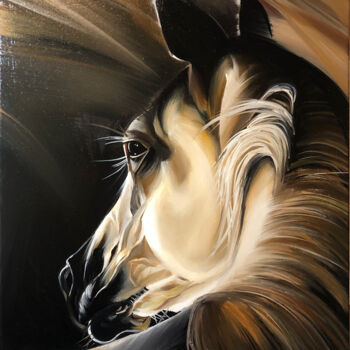 Schilderij getiteld "«Graph»" door Olga Chernova, Origineel Kunstwerk, Olie Gemonteerd op Frame voor houten brancard