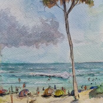 Painting titled "L'esquisse de la me…" by Pierre Milosavljevic, Original Artwork, Watercolor