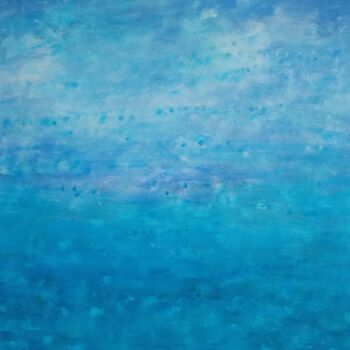 Painting titled "Eau" by Helene Beugras, Original Artwork, Acrylic Mounted on Wood Stretcher frame