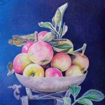 「Pommes nature morte」というタイトルの絵画 Djamel Baoualiによって, オリジナルのアートワーク, オイル