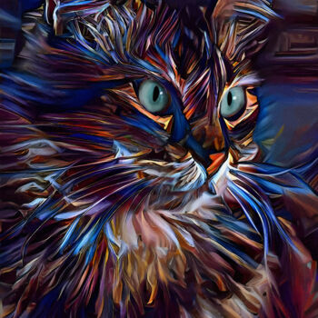 Digital Arts titled "Senür, cat" by L.Roche, Original Artwork, 2D Digital Work