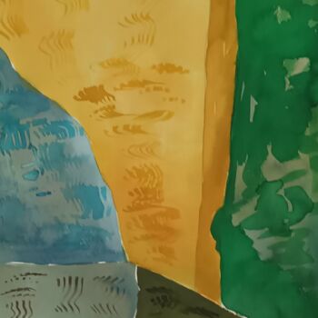Painting titled "calligraphie 1" by Nizard Dominique, Original Artwork, Watercolor