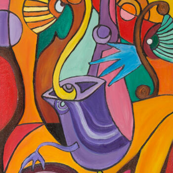 제목이 "SEXE AND SAX"인 미술작품 Henri Wojcik로, 원작, 아크릴