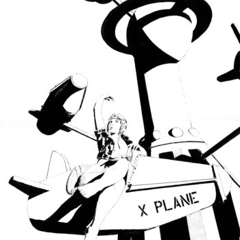 图画 标题为“X plane” 由Thibault Cernaix, 原创艺术品, 墨