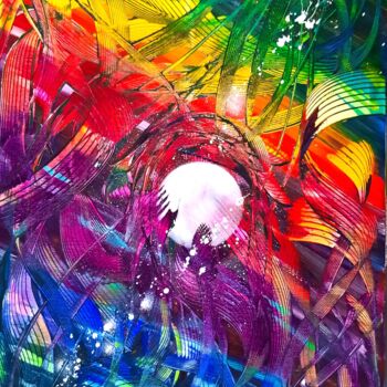 Peinture intitulée "Irisation" par Marie-Christine Maudet, Œuvre d'art originale, Acrylique Monté sur Châssis en bois