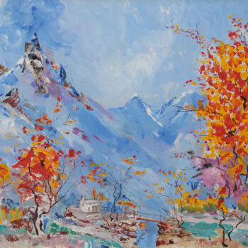 Peinture intitulée "Autumn" par Lekim Ibragimov, Œuvre d'art originale, Huile