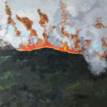 Peinture intitulée "Les Monts d'Arrée e…" par Chéker, Œuvre d'art originale, Huile Monté sur Châssis en bois