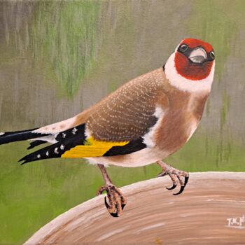 Peinture intitulée "SPRING GOLDFINCH (S…" par Tomasz Krzysztof Nowak, Œuvre d'art originale, Acrylique