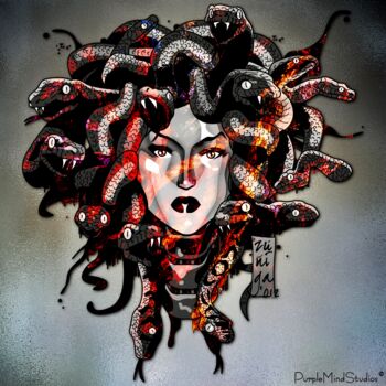 Artes digitais intitulada "Medusa Version 2 of…" por Purplemindstudios, Obras de arte originais, Pintura digital