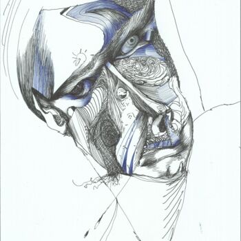 Drawing titled "Psychological haras…" by Eduardo Bustos Segovia, Original Artwork, Ink Mounted on Cardboard