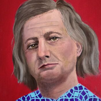 Painting titled "Visage 21" by Elke Thiébaut, Original Artwork, Oil