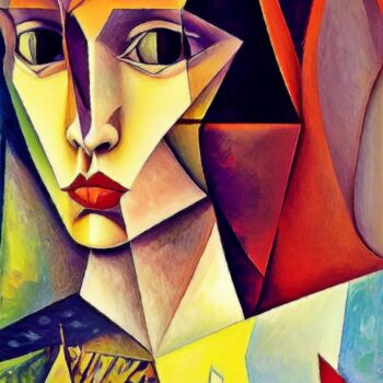 Schilderij getiteld "looking back" door Pavel Kubelskyi, Origineel Kunstwerk, Acryl