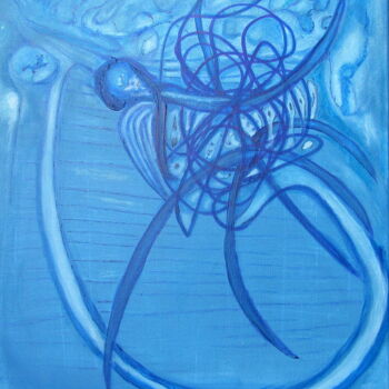 Peinture intitulée "TANGO AZUL" par Juan Luis Gandulfo, Œuvre d'art originale, Acrylique Monté sur Châssis en bois