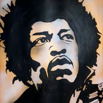 Schilderij getiteld "Jimi Hendrix_acrylic" door Alota Ribeiro, Origineel Kunstwerk, Acryl