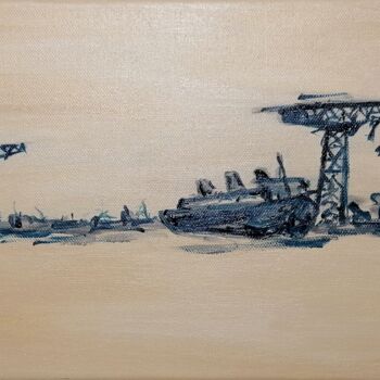 Peinture intitulée "Saint Nazaire Harbo…" par Wabyanko, Œuvre d'art originale, Acrylique