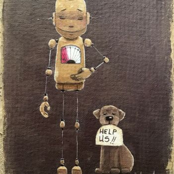 绘画 标题为“Help us !!! - 1197” 由Noëlle Lassailly, 原创艺术品, 丙烯