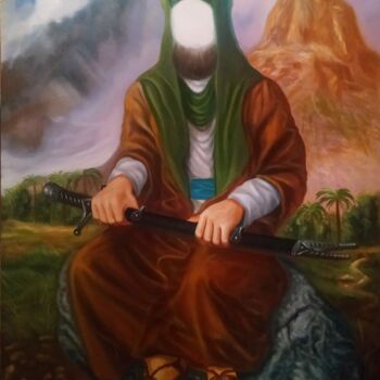 Pintura titulada "Ali ibn Abu Talib n…" por Jahangir Seyidov, Obra de arte original, Oleo Montado en Bastidor de camilla de…