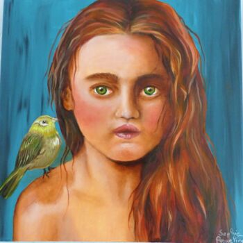 Painting titled "La sauvageonne et l…" by Sophie Pergeline, Original Artwork, Oil