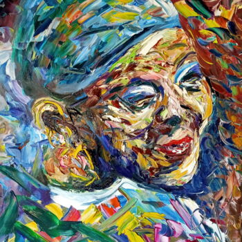 「Blu Foulard」というタイトルの絵画 Puliaficoによって, オリジナルのアートワーク, オイル