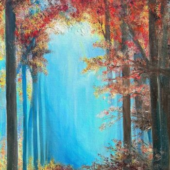 Painting titled "Magic forest" by Alexandra Laskina, Original Artwork, Oil