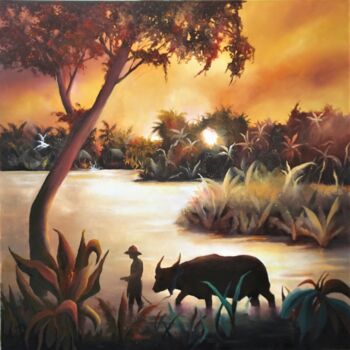 Peinture intitulée "Latitudes 3" par Martial Bidard, Œuvre d'art originale, Huile