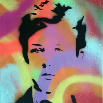 Painting titled "PyB Rimbaud  2022…" by Pyb, Original Artwork, Acrylic Mounted on Wood Stretcher frame