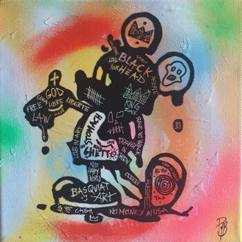 Peinture intitulée "PyB Mickey Basquiat…" par Pyb, Œuvre d'art originale, Acrylique Monté sur Châssis en bois