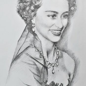 Disegno intitolato "British rose" da Natasha Sokolnikova, Opera d'arte originale, Matita Montato su Cartone
