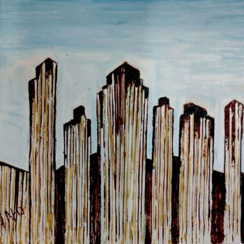 Pittura intitolato "CITY ABSTRACTION-4" da Yes, Opera d'arte originale, Acrilico
